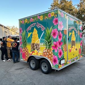 2025 Fast Hotdog Food Truck Ice Cream Trailer Mobile Bbq Trailer With <b>Commercial</b> <b>Kitchen</b> <b>Equipment</b> Food Truck - Product Image 2