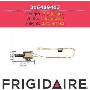 Allumeur de brûleur d'origine OEM Frigidaire 316489403 pour cuisinières - Product Image 3