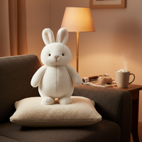 Peluche Lapin Blanc de Qualité avec Rembourrage en Polyester et Coton PP, Logo Personnalisé, Vente en Gros Direct Usine pour Mascotte d'Entreprise et Anniversaire