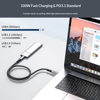 Kabel Data USB4 Full-Function Type-C Anyaman 40Gbps Dual-Head PD 240W Pengisian Cepat Kompatibel Thunder-bolt 4/38K Screen Casting