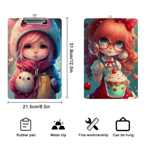 Portapapeles acrílico con imagen personalizada con componentes metálicos Material PS duradero y ligero - Product Image 2