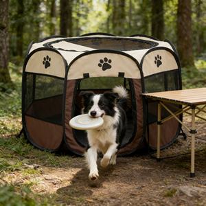 Tienda <span class=keywords><strong>de</strong></span> Campaña Octogonal Premium para Mascotas, <span class=keywords><strong>Refugio</strong></span> Elevado Impermeable y Portátil para Aventuras <span class=keywords><strong>de</strong></span> Camping Caninas y Felinas - Product Image 1