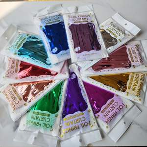 DAMAI colorido telón de fondo cortinas con flecos de aluminio 1*2M cortina de puerta de seda de lluvia decoración de fiesta de cumpleaños para diseño de escena de boda - Product Image 1