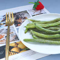 Verduras Secas Saladas Fritas al Vacío de Primera Calidad 100% Naturales, Textura Crujiente, Frijoles Verdes Secos, Bocadillo Saludable para la Familia