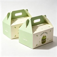 Boîte à emporter en carton mat laminé avec logo personnalisé, pour sushi, bento, biscuits, beignets, pâtisserie, avec fenêtre transparente