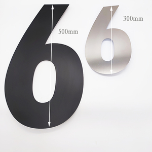 ช่างก่อสร้างกลางแจ้งขนาดใหญ่ที่ว่างเปล่าจำนวนตัวอักษรแผ่นสแตนเลส6นิ้วสีดำตกแต่งตัวอักษรประตูหมายเลข - Product Image 2