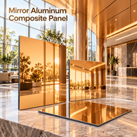 Panneau composite en aluminium miroir, couleur personnalisée, 3 mm, pour la décoration de cloisons de bureau