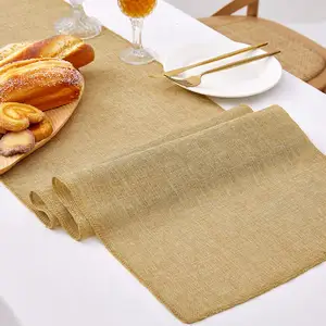 Nature Jute Table Runner Printed Laminated Jute Fabric Burlap Fabric Tissu De 100% Jute Fabric