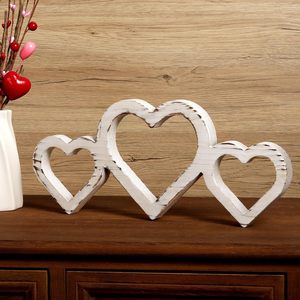 เครื่องประดับตั้งโต๊ะรูปหัวใจแบบ MDF สไตล์ Shabby Chic สำหรับตกแต่งบ้านในวันวาเลนไทน์ ตกแต่งห้องนั่งเล่น - Product Image 4