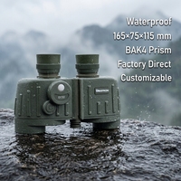 Binoculares Marinos Digitales Profesionales con Zoom 8X30, Resistentes al Agua, con Brújula, para Pesca, Caza, Camping y Fútbol