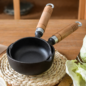 Mini-casserole <span class=keywords><strong>en</strong></span> fonte sans revêtement pour la maison et la cuisine, multifonctionnelle, pour lait, sauces et œufs, avec bec verseur pour la cuisson domestique - Product Image 4