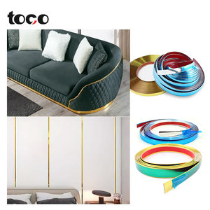 Tùy chỉnh kim loại chải vàng <span class=keywords><strong>PVC</strong></span> cạnh dải băng tự dính dải trang trí cho sofa gạch <span class=keywords><strong>TRIM</strong></span> - Product Image 4