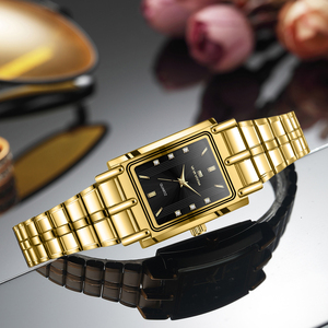 Montre à quartz carrée pour femme, en acier inoxydable, élégante, tendance, étanche, montre-bracelet de soirée - Product Image 5