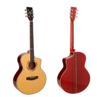 In-Stock Factory Wholesale 41Inch All Solid Wood Acoustic Guitar Solid Spruce Mahogany Glossy Finish Guitare Acoustique