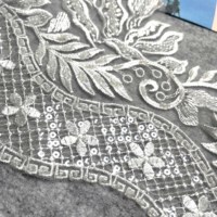 Luxe personnalisé lourd perlé Sequin dentelle garniture broderie pour robe de mariée