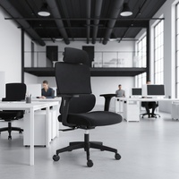 Chaise de bureau ergonomique pivotante en maille de qualité réglable en hauteur, mobilier commercial, chaise de personnel