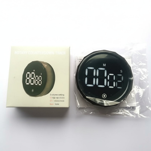 Minuteur numérique de cuisine, affichage LED rond, commande tactile, magnétique, en plastique, compte à rebours de 60 minutes, rappel de temps pour la cuisson - Product Image 1