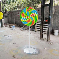 Décorations de Noël en fibre de verre en forme de sucette, 50 cm, imperméables, durables, peintes, à suspendre pour l'extérieur, pour usine de Noël