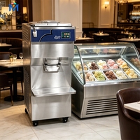Máquina de helado comercial vertical de enfriamiento por aire, con control de sobrarendimiento ajustable, para gelato y helado duro, en stock en EE. UU.