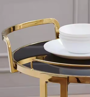 Chariot de bar en acier inoxydable à 3 niveaux, design moderne de luxe, capacité de 10 L, multi-usages, pour la maison, la restauration, l'hôtel, le restaurant, le mariage
