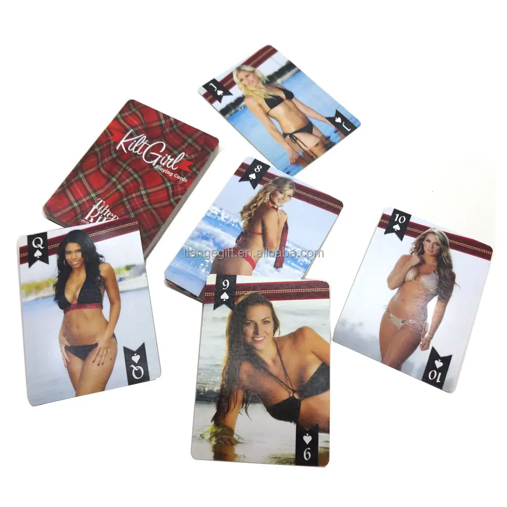 بطاقات لعب للكبار, بطاقات لعب بصور عارية مخصصة للبالغين مصنوعة من خامات جنسية للفتيات مزودة بعلبة