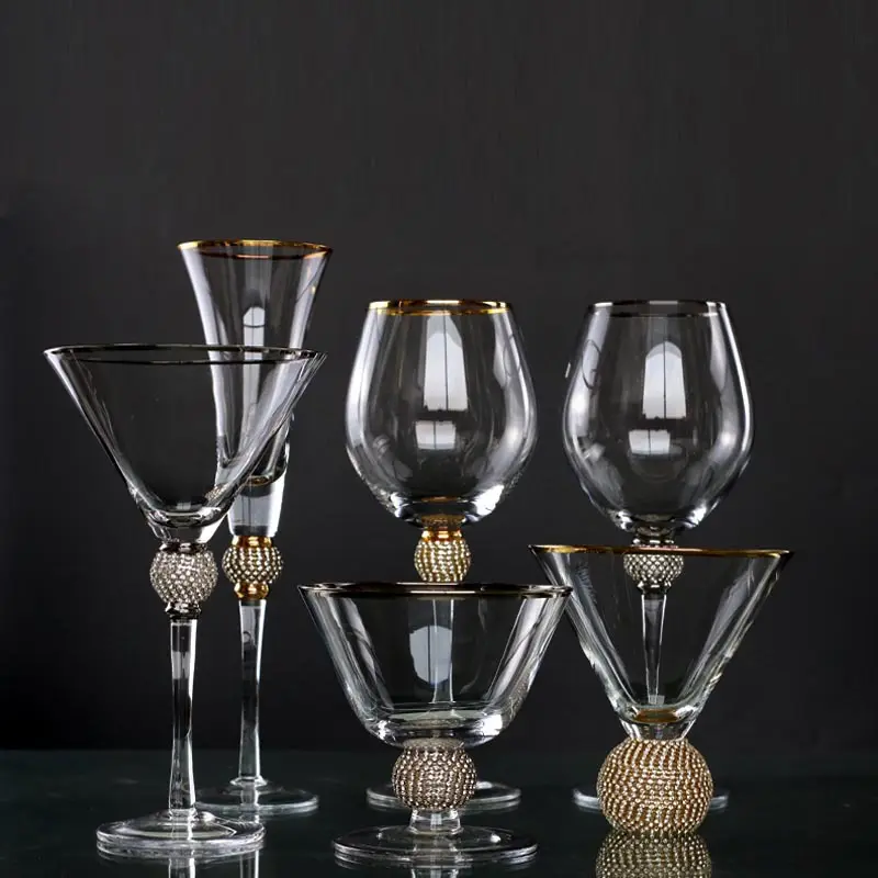 Vidro de vinho para vendas, goblet vidro de vinho de luxo vidro de diamante