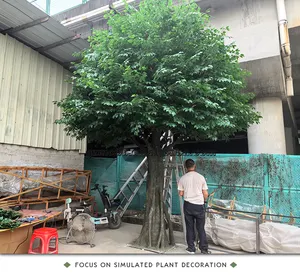 베스트 셀러 인공 나무 유리 섬유 유리 섬유 플라스틱 나무 인공 큰 반얀 Ficus 나무 가지 실내 야외 장식