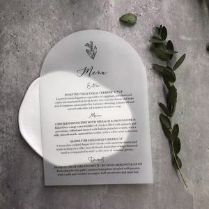 Biglietti di Invito di Lusso Personalizzati in Carta Vellum Bianca Traslucida 185gsm, <span class=keywords><strong>Stampa</strong></span> a Caldo, <span class=keywords><strong>Tipografia</strong></span> Raffinata, Etichetta Pendente - Product Image 1