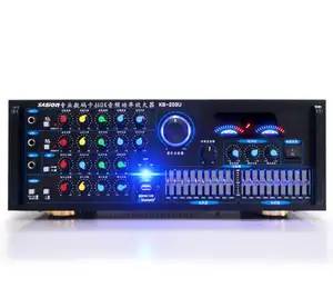 Amplificador de áudio estéreo personalizado, 1000 w, karaoke, dj, bt, mixer eq, com usb/sd/fm/bt, potência profissional, 2.0 w