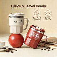 Mug à café isotherme en acier inoxydable 1400 ml, anti-fuite, sans BPA, maintien au chaud 6-12 heures, avec poignée