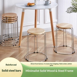 ชุดโต๊ะและเก้าอี้ไม้เนื้อแข็งแบบหนาเสริมความแข็งแรง วางซ้อนกันได้ เหมาะสำหรับใช้ในบ้าน ร้านอาหาร และโรงอาหาร - Product Image 3