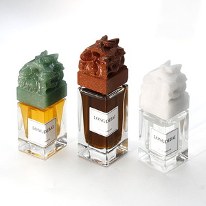 Botella de Perfume de Vidrio Transparente de 50 ml con Impresión de Logotipo de Marca Privada de Lujo Clásico, con Tapa de Sello de Jade de Estilo Chino - Product Image 5