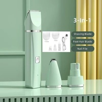 Kit de toilettage pour animaux de compagnie professionnel 4-en-1 électrique en acier inoxydable et plastique, tondeuses et coupe-griffes pour poils épais et emmêlés