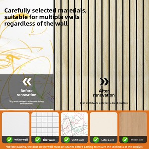 Paneles Decorativos de Pared con Diseño de <span class=keywords><strong>Listones</strong></span> de <span class=keywords><strong>Madera</strong></span>, Geométricos, Impermeables, Autoadhesivos, para Sala de Estar, Decoración de Pared para TV - Product Image 3