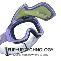 Masque de ski Dilupu Factory pour hommes, double couche, UV400, anti-buée, HD, professionnel, pour le snowboard, avec système rabattable