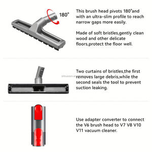 Brosse <span class=keywords><strong>pour</strong></span> sols durs, lames de <span class=keywords><strong>parquet</strong></span>, tête de brosse compatible avec les aspirateurs Dyson V6 DC62 DC59 V8 V7 V10 V11, accessoires - Product Image 2