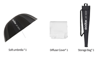 Parapluie Réflecteur Parabolique Godox UB-85W 105W 130W UB-165W avec Diffuseur en Tissu pour Éclairage de Studio