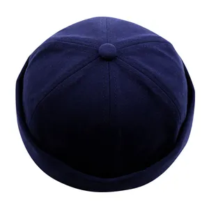 Bán Buôn 100% Cotton Twill Mens Docker Cap Skullcap Công Nhân Thủy Thủ Cap Cán Cuff Retro Không Có Vành Mũ Bóng Chày Cho Nam Giới