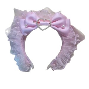 Diadema con lazo estilo Lolita original con gran lazo de encaje - Accesorio para el cabello de uso diario para niñas KC - Product Image 5