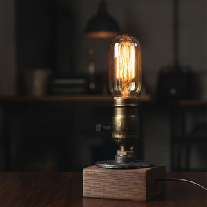 Lámpara de Mesa con Enchufe Europeo E27, Moderna, de Madera, para Lectura, Estilo Nórdico, de Hierro, para Mesita de Noche, Decoración Vintage, para Estudio, Dormitorio, Sala de Arte, con Base LED - Product Image 5