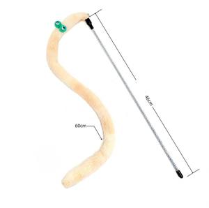 Katzen-Langspieleisen mit Raupe, Super Niedliche Große Augen, Plüsch-PVC-Stab mit Glocke, Langlebiges Kaubares Plüsch-Katzenspielzeug - Product Image 3