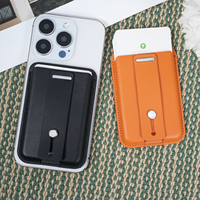 Dompet Kartu Kredit Magnetik yang Lebih Kuat, Bahan Kulit PU, dengan Penyangga Ponsel MagSafe untuk iPhone 18 17 16 15 14, Tempat Kartu Bisnis
