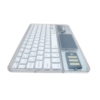 Keyboard Nirkabel Portabel dengan Touchpad dan Lampu Latar RGB Transparan, Dilengkapi Baterai Isi Ulang untuk iPad Tablet PC