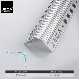 Profilé d'angle en aluminium JECA, bordure métallique dissimulée pour une transition fluide de l'angle droit au rayon - Product Image 2