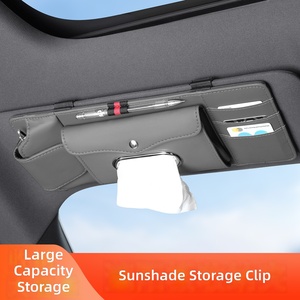 Organisateur multifonctionnel pour pare-soleil de voiture avec porte-cartes en cuir PU et porte-billets - Product Image 5