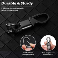 Hoge Kwaliteit Geweven Lederen Gevlochten Touw Auto Sleutelhanger Houder Riem Accessoires Autosleutels Accessoire Relatiegeschenk