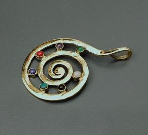 <b>Top</b> Selling 7 Chakra <b>Bohemian</b> Style Multi-Stone Pendant Bezel Setting Brass Jewelries for Yoga Practice - Product Image 5