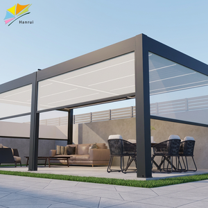 Pérgola de Jardín Impermeable con Techo Ajustable, Pérgola Motorizada de Aluminio para Exteriores con Protección Contra Mosquitos - Product Image 1