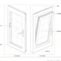 Fenêtre composite de style européen FRPU à ouverture suspendue, isolation thermique, anti-vieillissement, pour bâtiments résidentiels