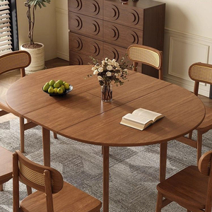 Giữa Thế Kỷ hiện đại cao su gỗ thả lá bàn ăn mở rộng bàn ăn tròn cho nhà bếp nhà hàng - Product Image 4